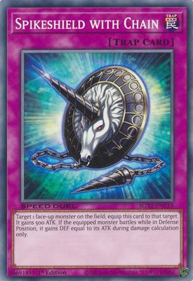 Spikeshield with Chain - SGX1-ENC19 - Common 1st Edition Speed Duel GX Duel Academy Box Singles