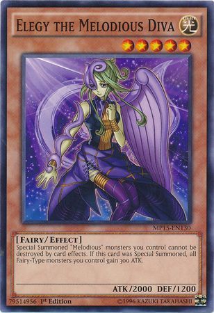 Elegy the Melodious Diva - MP15-EN130 - Common 1st Edition Yu-Gi-Oh! 2015 Mega-Tins [MP15]
