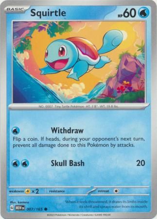 Squirtle - 007/165 - Common Scarlet &amp; Violet 151 Singles