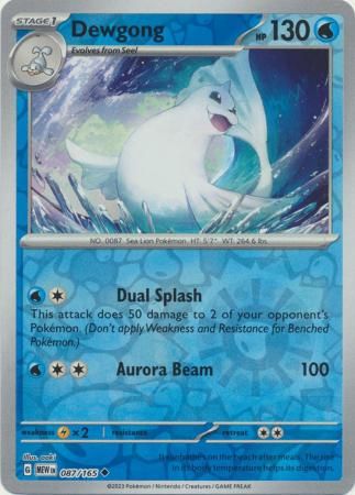 Dewgong - 087/165 - Uncommon Reverse Holo Scarlet &amp; Violet 151 Reverse Holo Singles