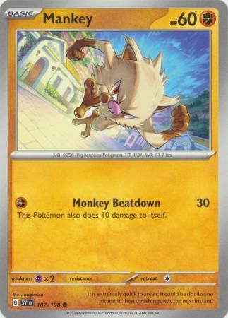 Mankey - 107/198 - Common Scarlet &amp; Violet (Base Set) Singles