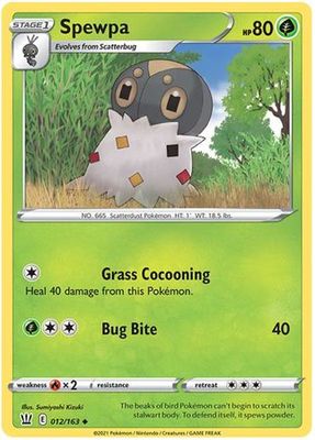 Spewpa - 012/163 - Uncommon Sword &amp; Shield: Battle Styles Singles