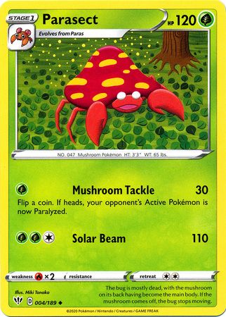 Parasect - 004/189 - Uncommon Sword &amp; Shield: Darkness Ablaze Singles