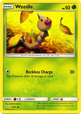 Weedle - 3/181 - Common Sun &amp; Moon: Team Up Singles