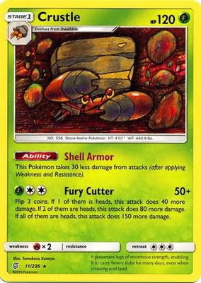 Crustle - 11/236 - Rare Sun &amp; Moon: Unified Minds Singles