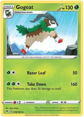 Gogoat - 018/185 - Uncommon Sword &amp; Shield: Vivid Voltage Singles
