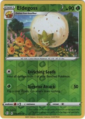 Eldegoss - 015/072 - Uncommon Reverse Holo Shining Fates Reverse Holo Singles