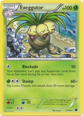 Exeggutor - 5/116 - Rare Black &amp; White 9: Plasma Freeze Singles