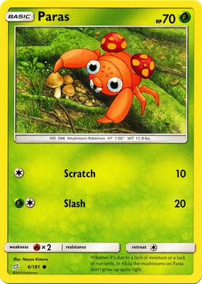 Paras - 6/181 - Common Sun &amp; Moon: Team Up Singles