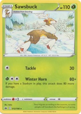 Sawsbuck - 012/198 - Rare Sword &amp; Shield: Chilling Reign Singles (Español)