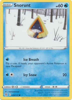 Snorunt - 034/172 - Common Sword &amp; Shield: Brilliant Stars Singles
