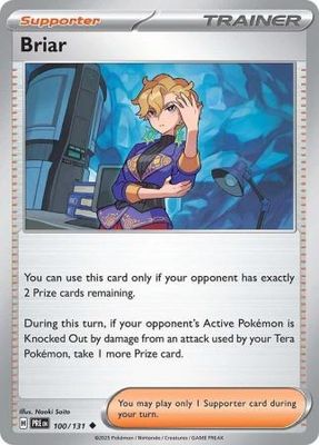 Briar - 100/131 - Uncommon Scarlet &amp; Violet: Prismatic Evolutions Singles