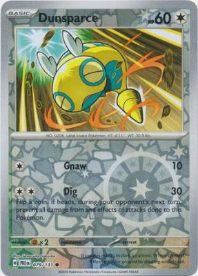 Dunsparce - 079/131 - Common Reverse Holo Scarlet &amp; Violet: Prismatic Evolutions Reverse Holo Singles