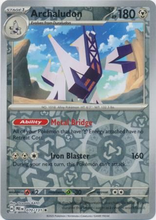 Archaludon - 070/131 - Reverse Holo Rare Scarlet &amp; Violet: Prismatic Evolutions Reverse Holo Singles