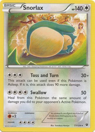 Snorlax - 77/124 - Rare XY: Fates Collide Singles