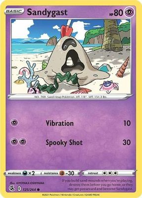 Sandygast - 125/264 - Common Sword &amp; Shield: Fusion Strike Singles