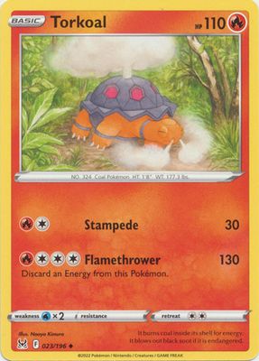 Torkoal - 023/196 - Uncommon Sword &amp; Shield: Lost Origin Singles