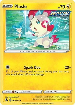 Plusle - 089/264 - Common Sword &amp; Shield: Fusion Strike Singles