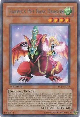 Harpie&#39;s Pet Baby Dragon - EOJ-EN013 - Rare 1st Edition Enemy Of Justice [EOJ] 1st Edition Singles
