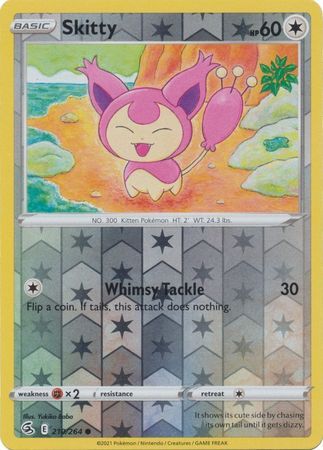 Skitty - 210/264 - Common Reverse Holo Sword &amp; Shield: Fusion Strike Reverse Holo Singles