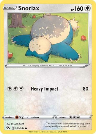 Snorlax - 206/264 - common Sword &amp; Shield: Fusion Strike Singles