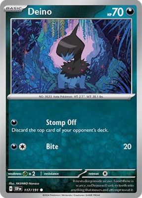 Deino - 117/191 - Common Scarlet &amp; Violet: Surging Sparks Singles