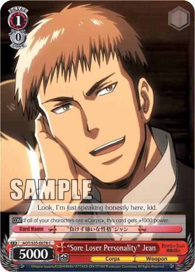 &quot;Sore Loser Personality&quot; Jean - Attack on Titan (AOT/S35)