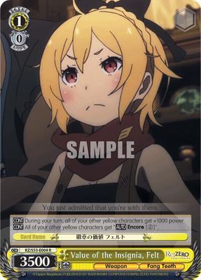 Value of the Insignia, Felt - Re:ZERO Vol.2 (RZ/S55) Re:ZERO Vol.2