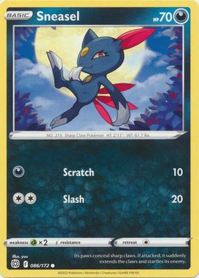 Sneasel - 086/172 - Common Sword &amp; Shield: Brilliant Stars Singles (Español)