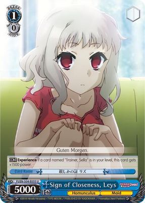 Sign of Closeness, Leys - Fate/kaleid liner PRISMA ILLYA DX (PI/EN-S04) Fate/kaleid liner PRISMA ILLYA Dx