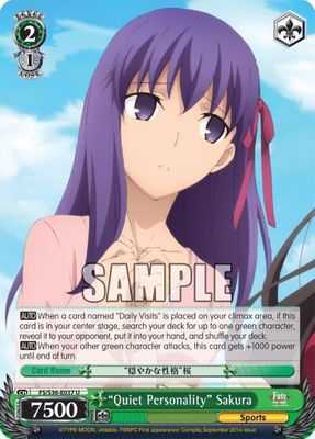 Quiet Personality&quot; Sakura - Fate/stay night [Unlimited Blade Works] Vol. II (FS/S36)
