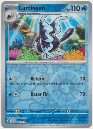 Lumineon - 036/142 - Uncommon Reverse Holo Scarlet &amp; Violet: Stellar Crown Reverse Singles