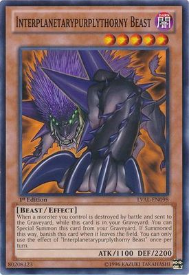 Interplanetarypurplythorny Beast - LVAL-EN098 - Common 1st Edition Legacy of the Valiant 1st Edition Singles