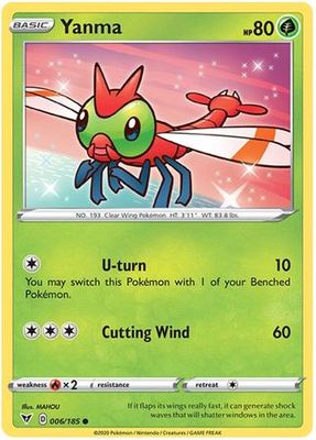 Yanma - 006/185 - Common Sword &amp; Shield: Vivid Voltage Singles