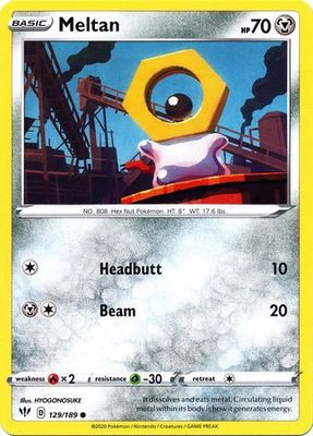 Meltan - 129/189 - Common Sword &amp; Shield: Darkness Ablaze Singles