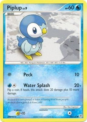 Piplup - 93/130 - Common Diamond &amp; Pearl (Base Set) Singles