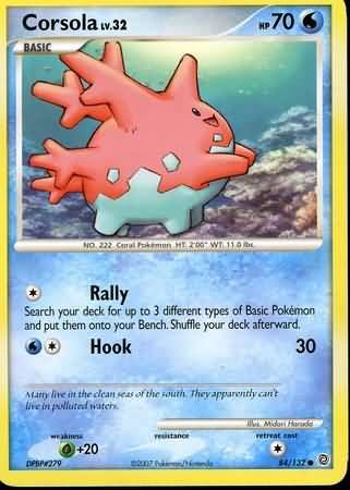 Corsola - 84/132 - Common Diamond &amp; Pearl: Secret Wonders Singles