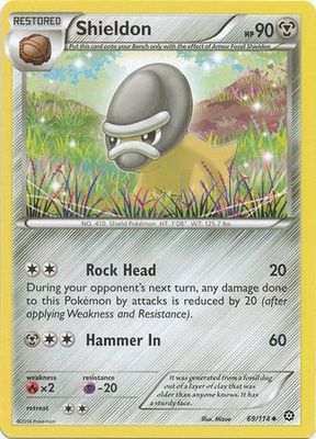 Shieldon - 69/114 - Uncommon XY: Steam Siege Singles