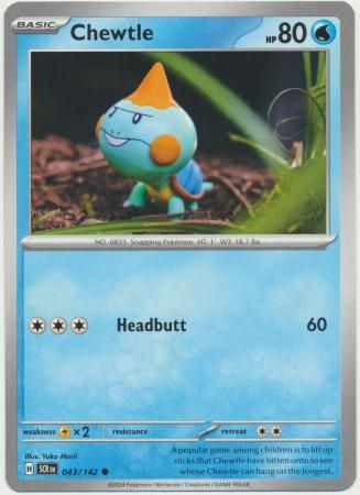 Chewtle - 043/142 - Common Scarlet &amp; Violet: Stellar Crown Singles