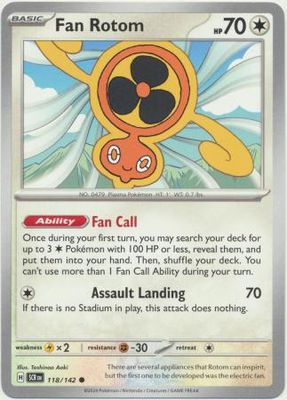 Fan Rotom - 118/142 - Common Scarlet &amp; Violet: Stellar Crown Singles