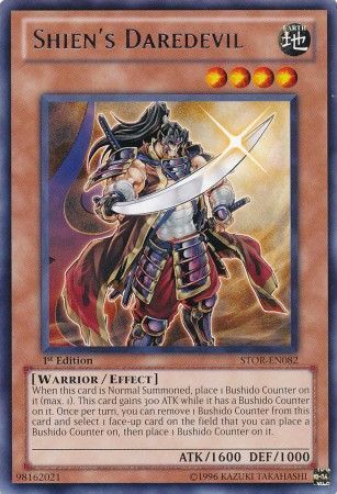 Shien&#39;s Daredevil - STOR-EN082 - Rare 1st Edition Storm of Ragnarok 1st Edition Singles (espanol)