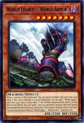 World Legacy - &quot;World Armor&quot; - MP18-EN117 - Rare 1st Edition 2018 Mega-Tins Singles