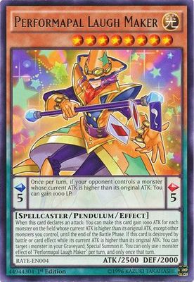 Performapal Laugh Maker - RATE-EN004 - Rare 1st Edition Raging Tempest 1st Edition Singles (espanol)