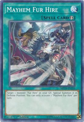 Mayhem Fur Hire - MP19-EN255 - Common 1st Edition Yu-Gi-Oh! 2019 Mega-Tins: Gold Sarcophagus Tin Mega Pack Singles