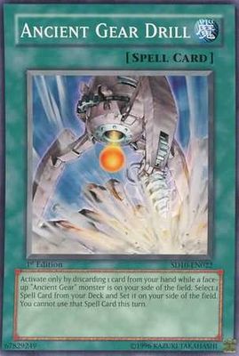 Ancient Gear Drill - SD10-EN022 - Common 1st Edition Structure Deck: Machine Re-Volt 1st Edition Singles