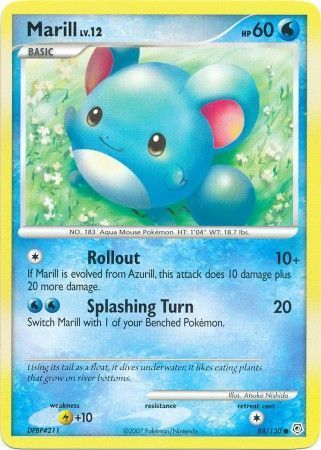 Marill - 88/130 - Common Diamond &amp; Pearl (Base Set) Singles