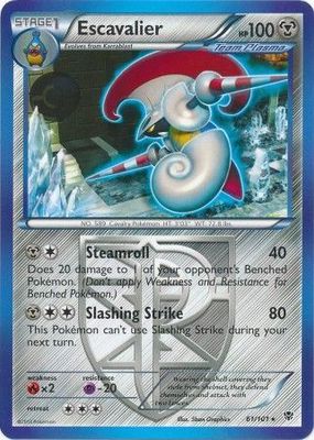 Escavalier - 61/101 - Rare Black &amp; White 10: Plasma Blast Singles