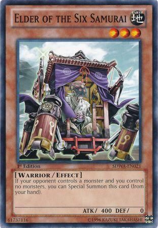 Elder of the Six Samurai - SDWA-EN021 - Common 1st Edition Structure Deck: Samurai Warlords 1st Edition Singles