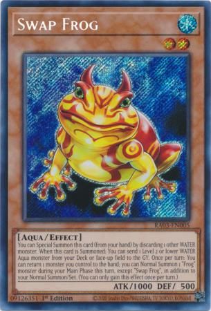 Swap Frog - RA03-EN005 - Secret Rare 1st Edition Quarter Century Bonanza 1st Edition Singles