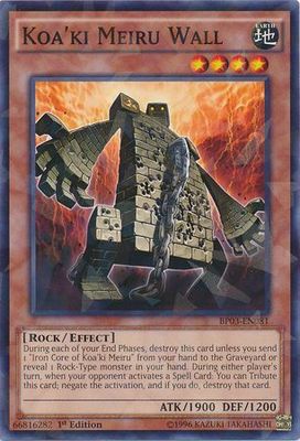 Koa&#39;ki Meiru Wall - BP03-EN081 - Shatterfoil Rare 1st Edition Battle Pack 3: Monster League Shatterfoil Rare 1st Edition Singles